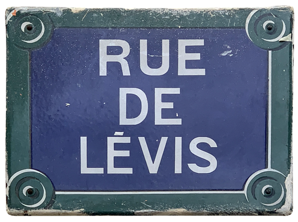 Plaque Rue de Lévis Paris 17e - adhérer à l'association des commerçants du Marché de Lévis - Paris 17e